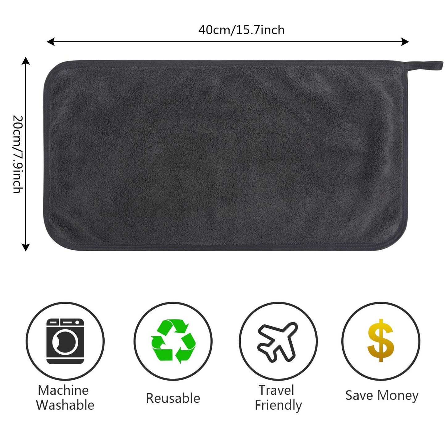 SUNLAND Microfiber Face Makeup Remover Cloth Reusable Facial Cleansing Towel Ultra Soft Face Washcloth