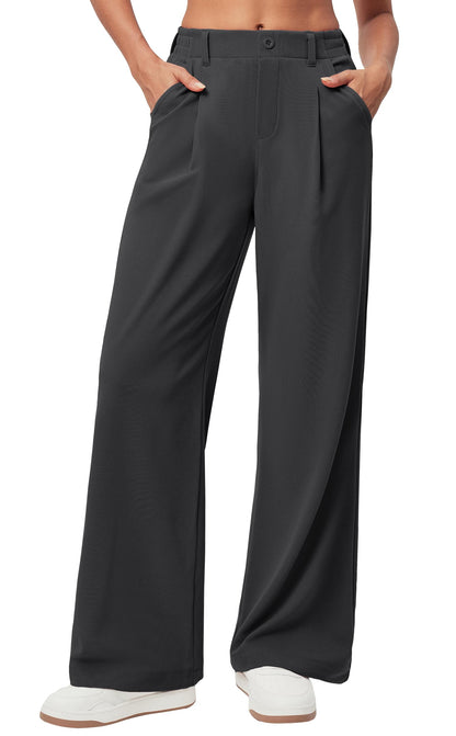 Ewedoos Wide Leg Pants Woman Stretchy Work Dress Pants Women Pull on Business Casual Slacks Trousers Fall Outfits 26"/28"