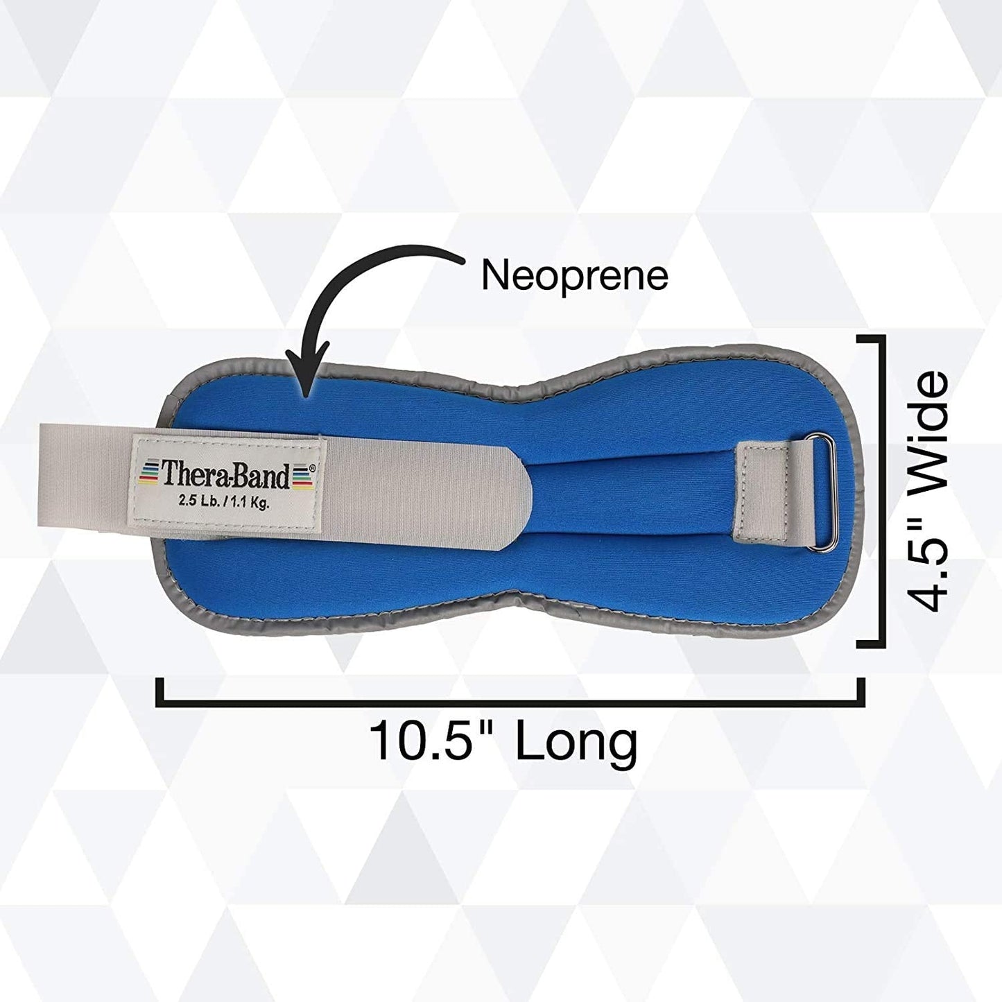 THERABAND Ankle Weights, Comfort Fit Wrist & Ankle Cuff Weight Set, Adjustable Walking Weights for Cardio, Home Workout, Ankle Strengthening & Physical Therapy, Blue, 2.5 lb. Each, Set of 2, 5 Pounds