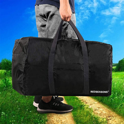 Extra Large, Foldable Travel Bag with Hand Strap, Suitable for Travel, Waterproof Carry Bag, Camping (Black), black