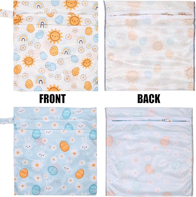2pcs Travel Waterproof Laundry Bag, Cloth Diaper Wet Dry Bags
