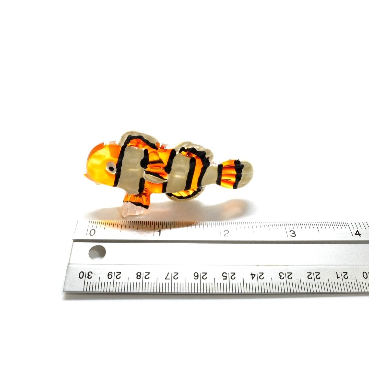 Handmade Mini 2" Clownfish Nemo Fish Figurine Art, Cool Stuff, Miniature Animals, Home or Garden Decor Gift Ideas