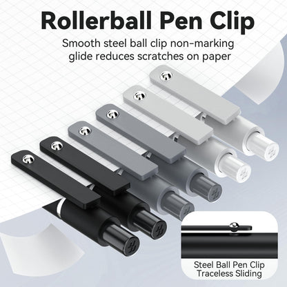 ACEES Gel Pens, 6 Pcs 0.5mm Fine Point Black Ink Pen With Smooth Writing, Office Desk Accessories, School Supplies Gifts for Men Women, Quick Dry Pens For Journaling, Black/Gray/White