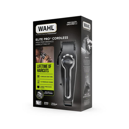Wahl Elite Pro Cordless Hair Clipper, Men's Cordless Hair Clippers, Hair Clippers for Men, DIY Haircuts, Home Hair Cutting, Men’s Head Shaver, Buzz Cut, Fading, Secure Fit Premium Cutting Combs, Black