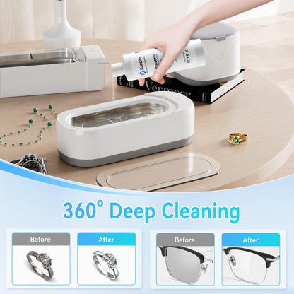 Kunphy Ultrasonic Jewellery Cleaner, Professional Ultrasonic Cleaner Fluid for Use in All Ultrasonic Cleaner Machines, Cleaning Agent Suitable for Cleaning Jewellery, Glasses etc, 120ML