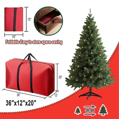 Small Christmas Tree Storage Bag Heavy Duty 3FT/4FT/5FT Christmas Tree Bag for Detachable Christmas Tree 600D Oxford Waterproof Dusty-Proof with 2 Reinforced Handle,Large Zipper Opening