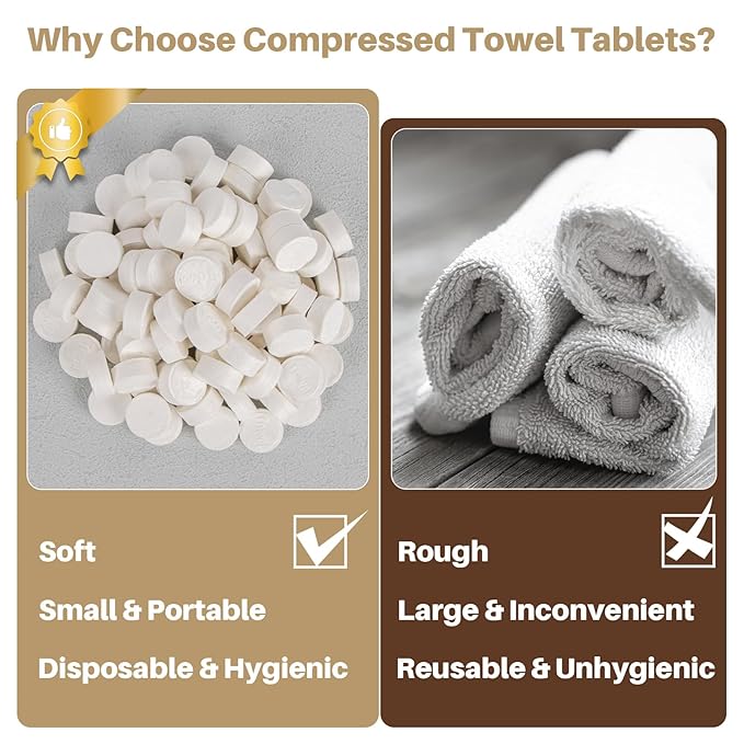 100 Compressed Towel Tablets