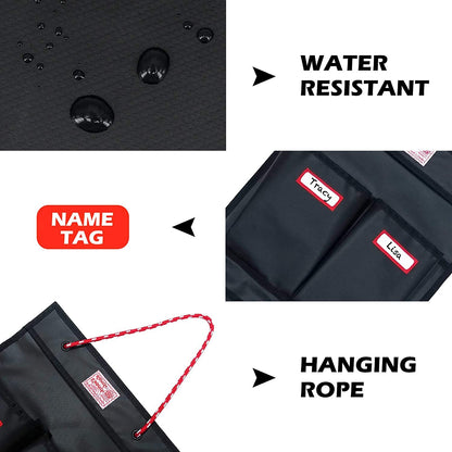 Rough Enough Locker Organizer Hanging Accessories Storage Organization with 4 Pockets for Work Door Gym Wall Black Tarpaulin