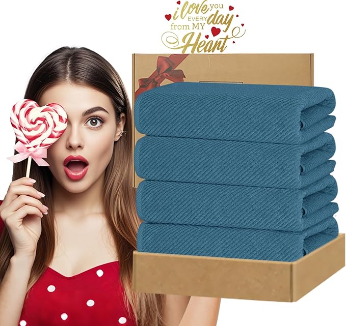 VOOVA & MOVAS Bath Towels Set of 4, Large 30" x 56"