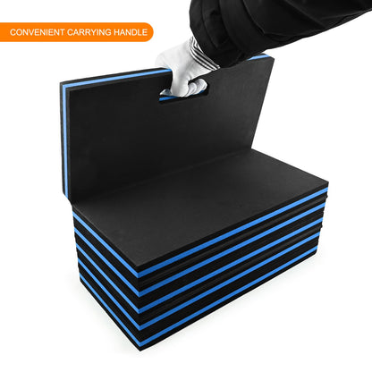 FOSHIO Foldable EVA Mat with Carrying Handles - Thick Kneeling Mat for Under Car, Garage, Picnicking, Gardening, Camping, Home Gym (Blue)