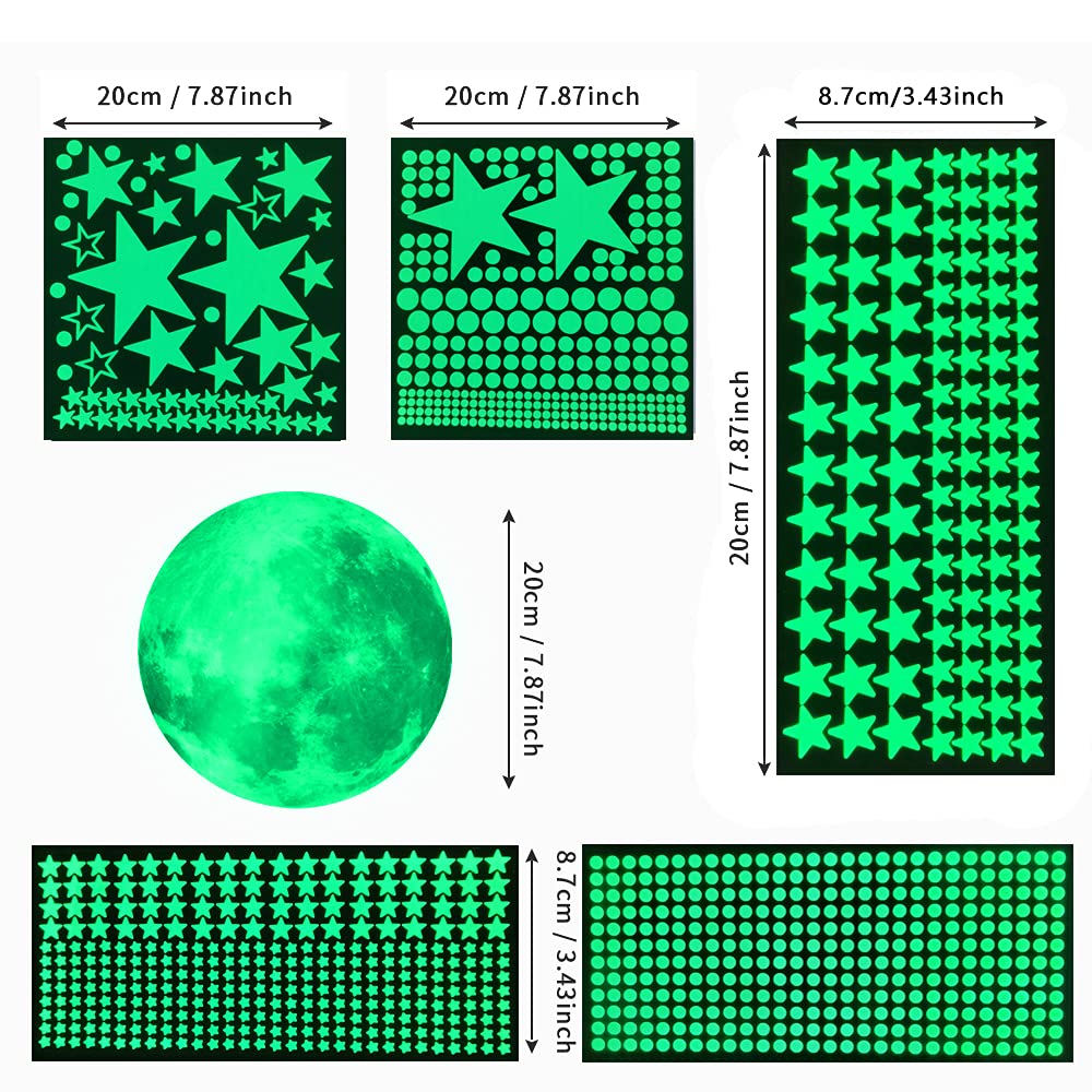 Glow in The Dark Stars for Ceiling,Star Decorations for Bedroom,Kids Boys Girls Room Decor,Wall Stickers for Bedroom,Play Room,Wall Decorations,Best Birthday Gift
