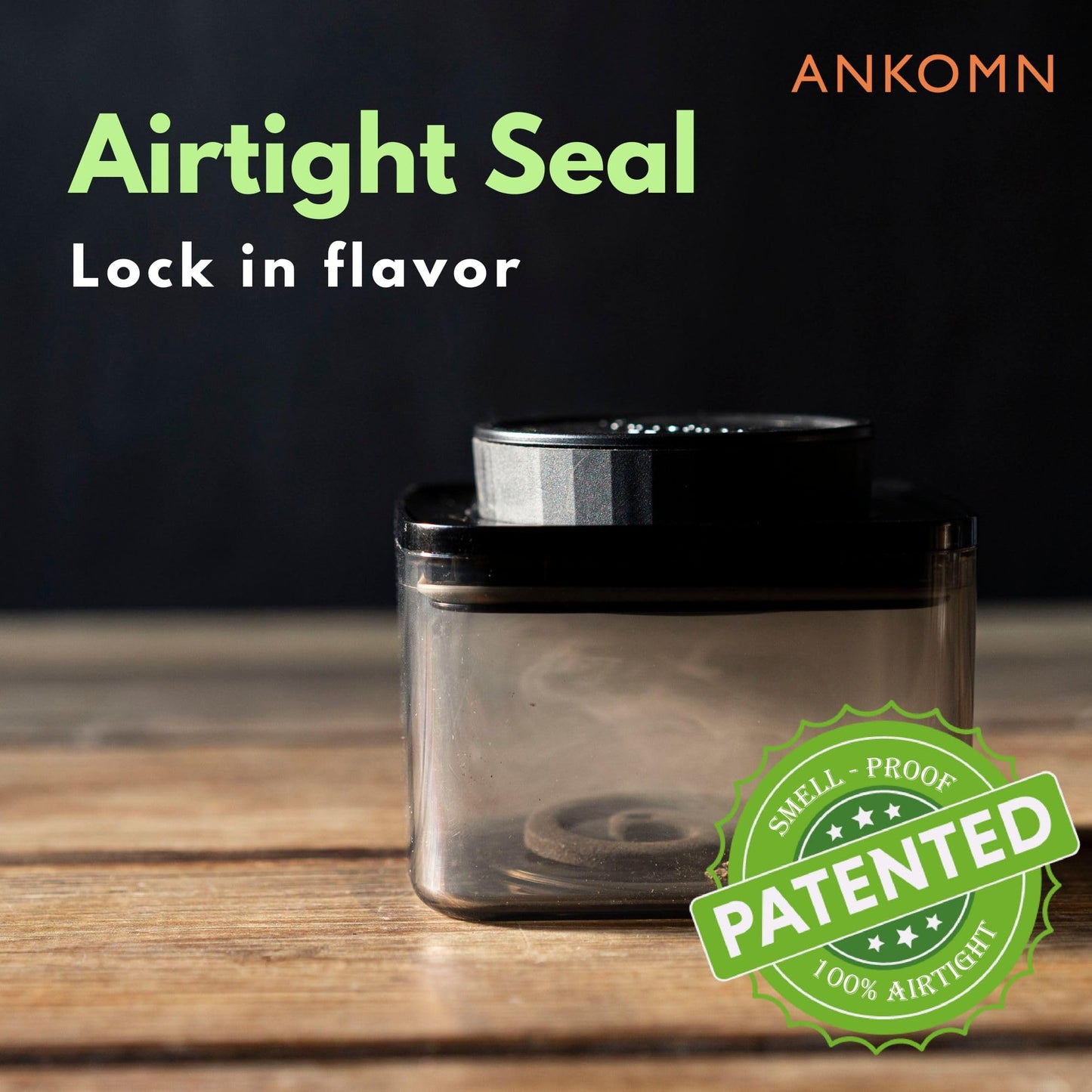 ANKOMN 100% airtight container storage jar for up to 1 oz, UV-protected canister with integrated holder could work with 8g humidity pack to keep things fresh and sealed for months