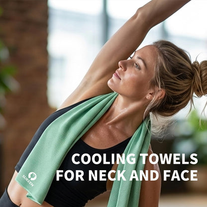 Sukeen 4 Pack Cooling Towels (40"x12") for Neck and Face, Cooling Neck Wraps, Breathable Cooling Towel for Hot Weather, Sweat Towels for Yoga, Sports, Golf, Gym, Camping, Running, Fitness, Workout
