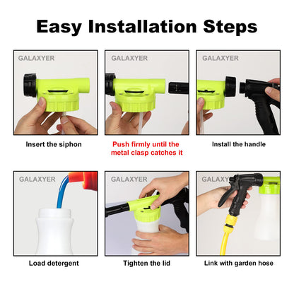 GALAXYER Snow Foam Gun Sprayer, 900ml Adjustable Car Cleaning Lance, Universal Garden Hose Foam Sprayer for Car & House Washing