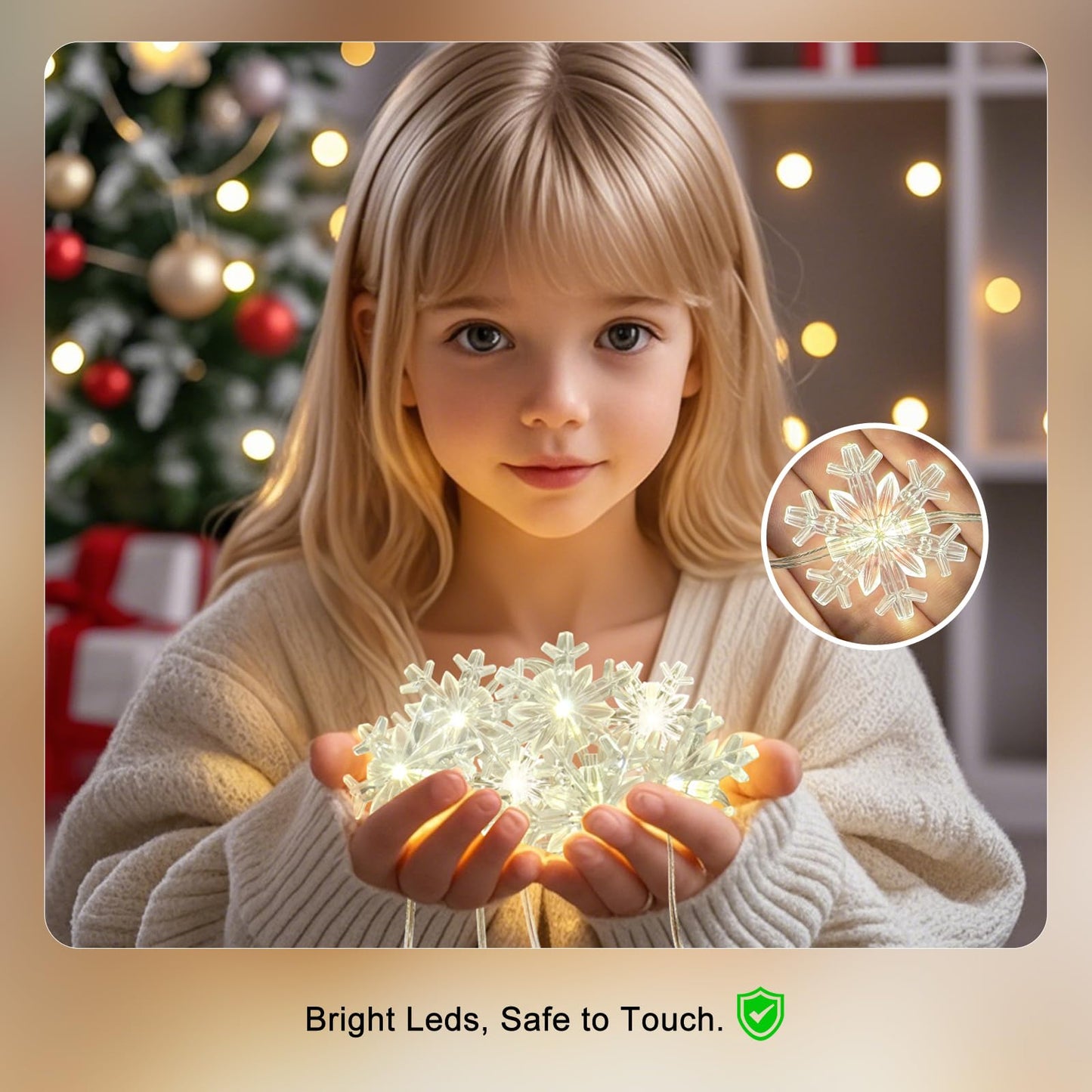 Patioman Snowflake Curtain Lights, Warm White Window Lights 70 Snowflakes Hanging Light with Remote Fairy Led Twinkle String Lights Home Bedroom Wall Décor for Christmas, Wedding, Party, Birthday