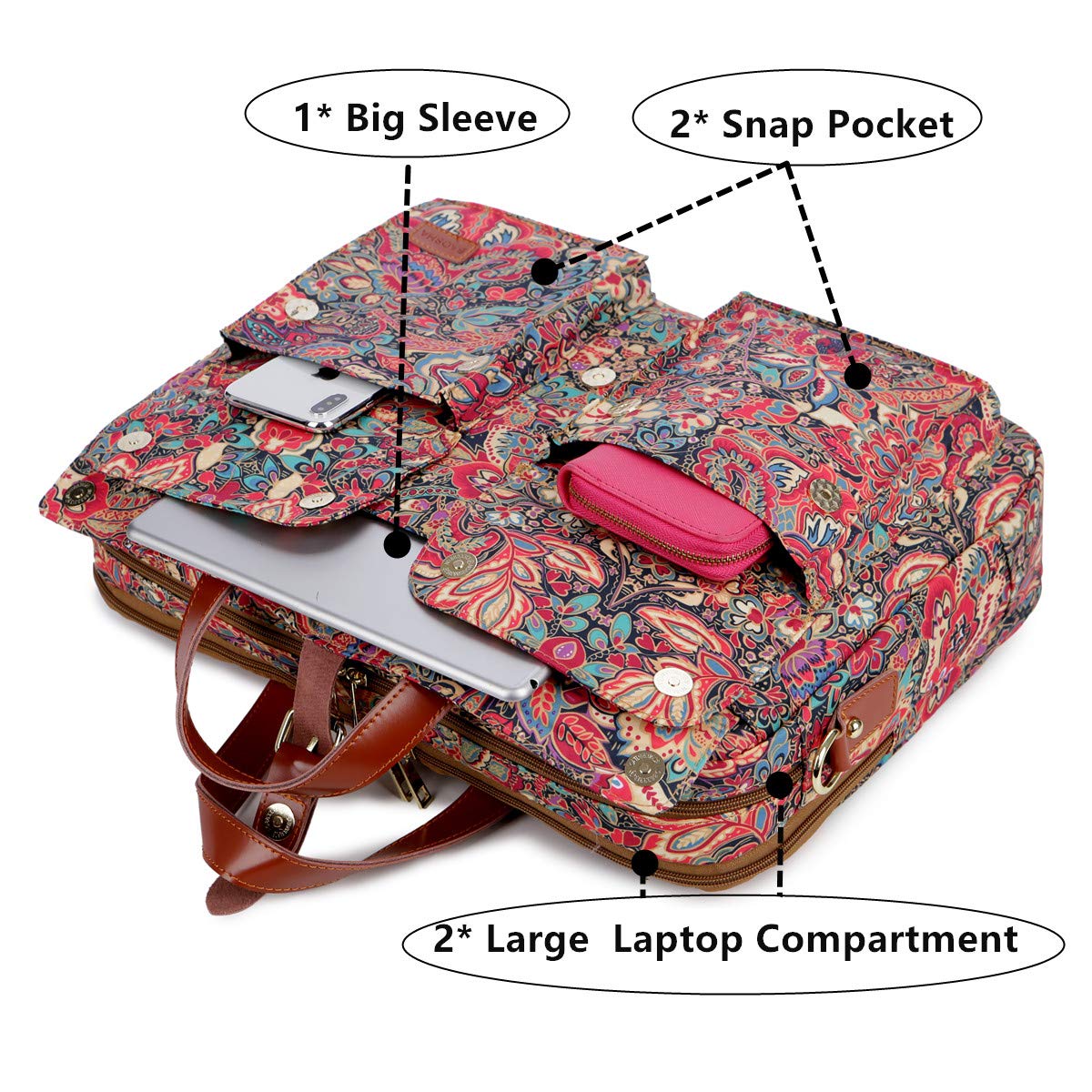 Baosha Multicoloured 17inch Laptop Computer Bag Messenger Bag Briefcase for Women BC-07, Hs, L, Classic