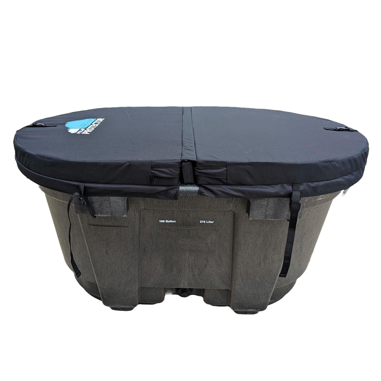 Polar Protector -100 Gallon Oval Stock Tank HARD Insulated Hot Tub Cover Ice Water Therapy Ice Bath Cold Water 100 Gallon Waterproof Rip Proof Tough Keeps Clean Hook Attachment