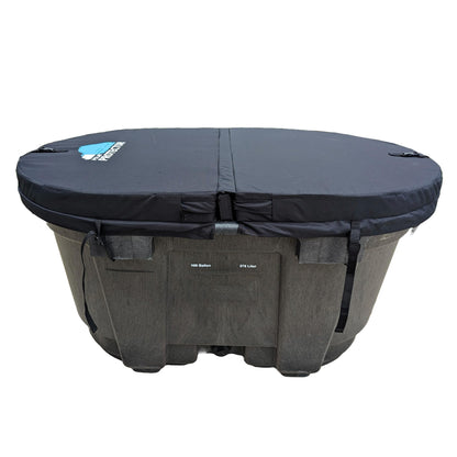 Polar Protector -100 Gallon Oval Stock Tank HARD Insulated Hot Tub Cover Ice Water Therapy Ice Bath Cold Water 100 Gallon Waterproof Rip Proof Tough Keeps Clean Hook Attachment
