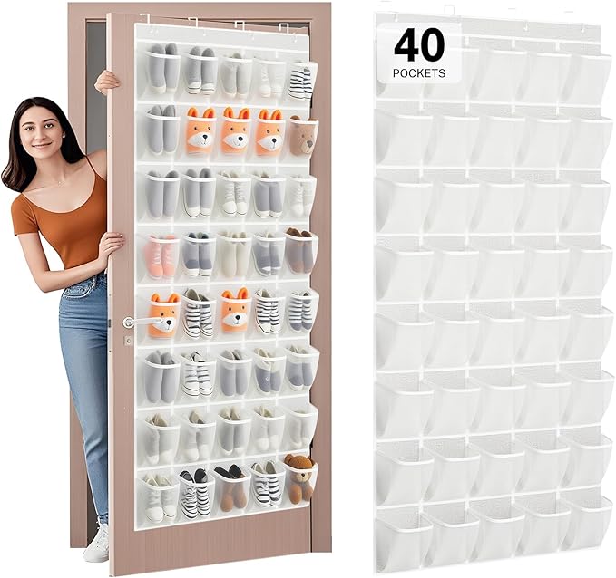 40-Pocket Over the Door Shoe Organizer