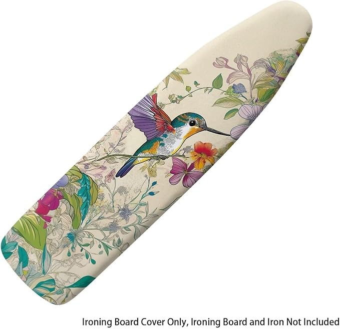 Sprowallow Hummingbird Flowers Ironing Board Cover Stain Resistant Standard