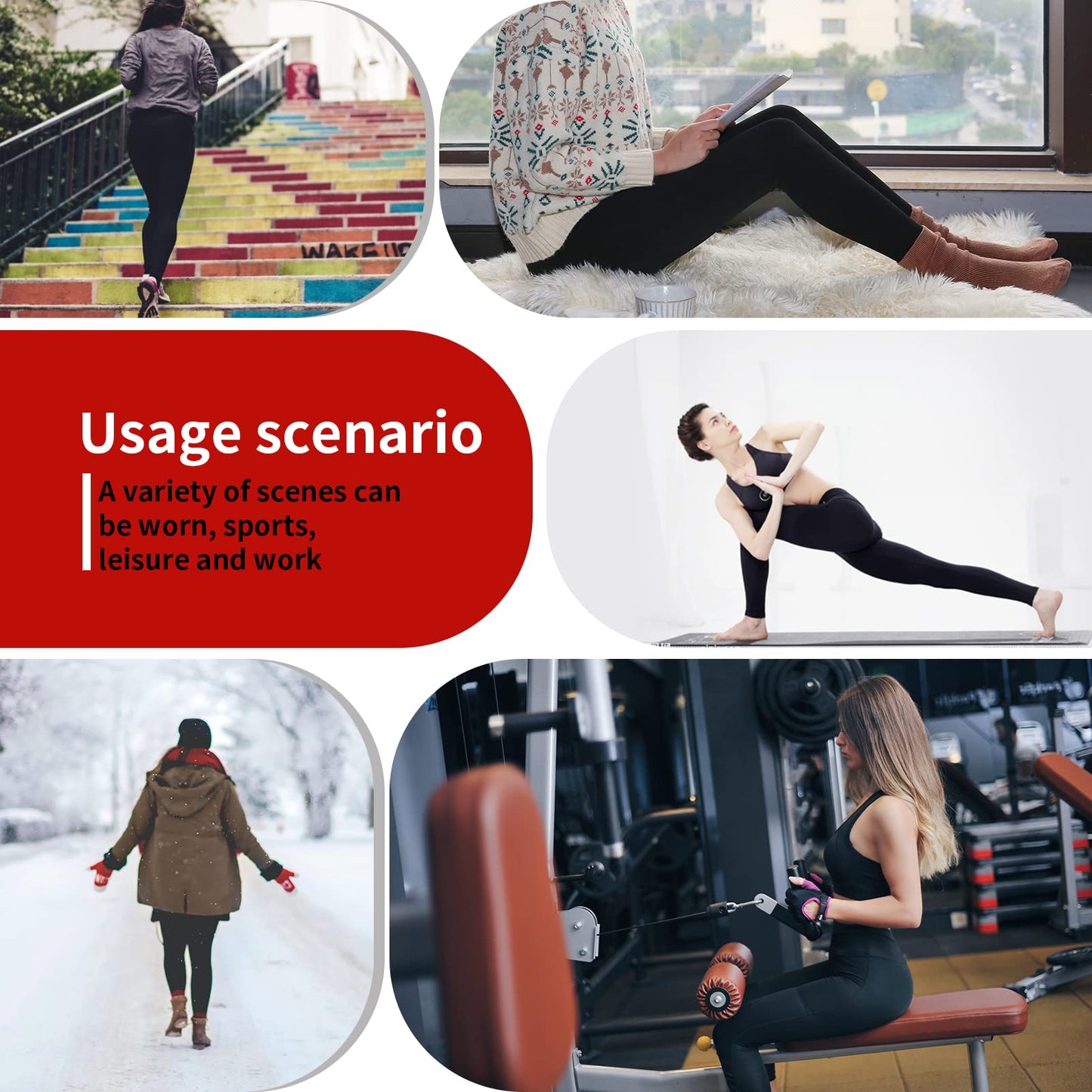 TRIUNION 3 Pack Fleece Lined Leggings Women High Waisted Thermal Winter Yoga Pants for Women Warm Running Workout Leggings