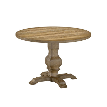 Roundhill Furniture Havre Pedestal Base Round Dining Table, Oak