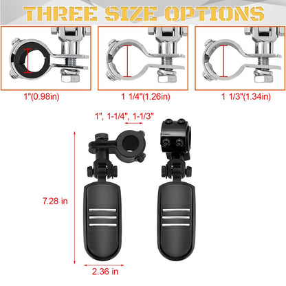 Sresk 1", 1-1/4", 1-1/3" Inch Motorcycle Highway Foot Pegs Adjustable Highway Footpegs Footrest Fit for Harley Touring Softail Road King Road Glide Sportster Honda Kawasaki Suzuki Yamaha(Black H04)