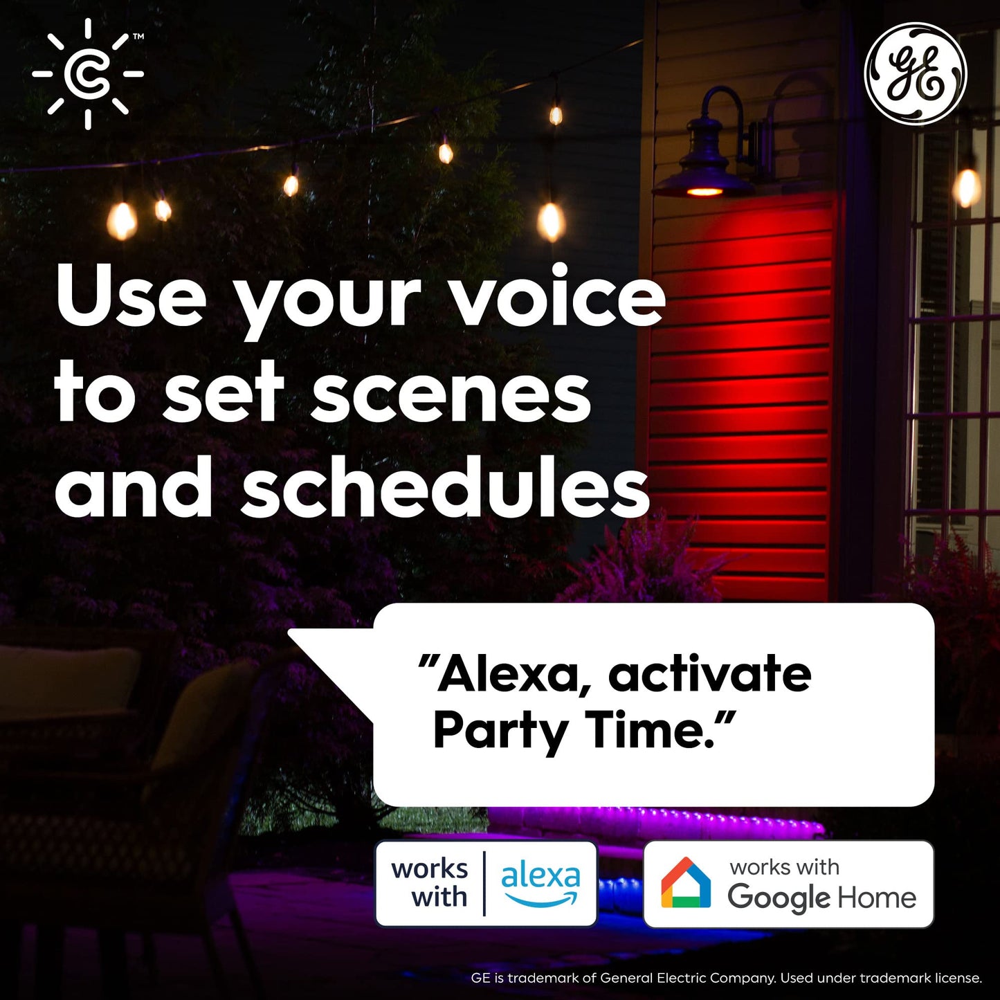 GE CYNC Smart LED PAR38 Flood Light Bulb - WiFi & Bluetooth Color Changing RGB Outdoor Light Bulbs - 90W Equivalent, Compatible with Alexa & Google Home - Dimmable, Long Lasting, Tuneable - Pack of 2