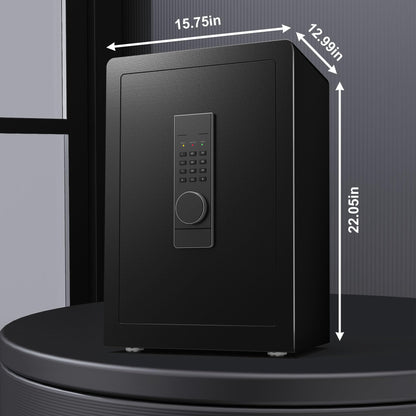 Marcree Safe, 3.0 Cubic Large Digital Home Cabinet Safe Box with Secret Compartment, Heavy Duty Security Safes for Money Document Valuable, Dual Alarm System, 2 Adjustable Shelf, Key & File Holder