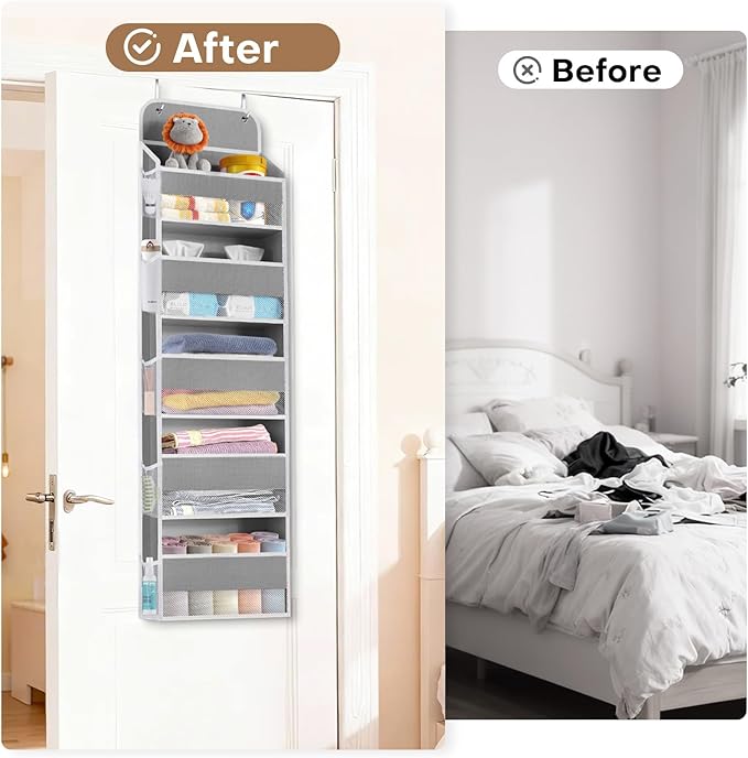 SpaceWhisper Over the Door Organizer, 5 Large Pocket Hanging Storage Organizer