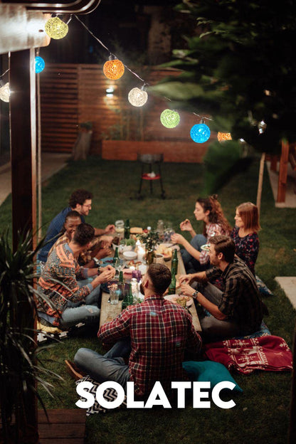 Solatec Led Smart String Lights, Shatterproof 25 RGBW Bulbs Color Changing IP65 Waterproof Light App Control with DIY Color Scenes, Music Modes, Bluetooth 21.2ft Globe Lights for Backyard Porch