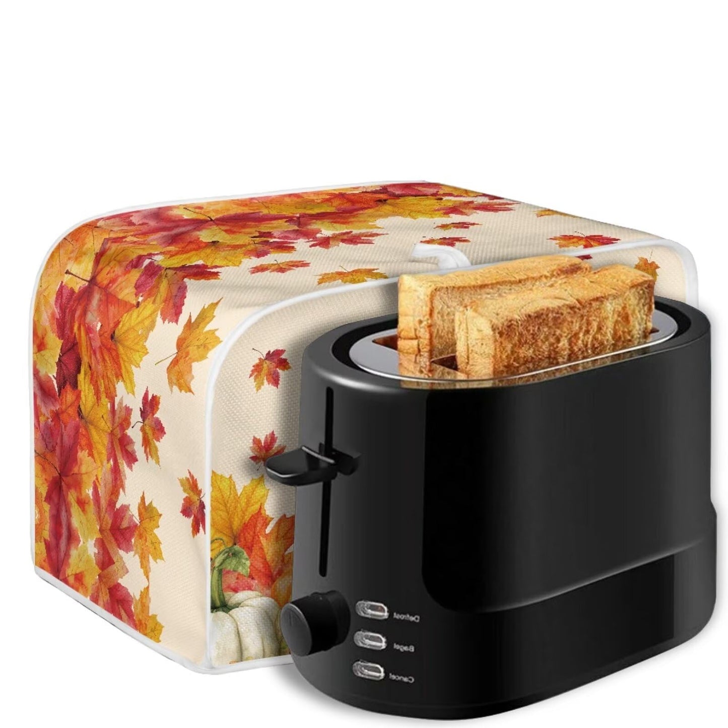 ASQVTIFE Maple Leaves Toaster Covers Fall 4 Slice Toaster Cover Small Appliance Dust Covers Toaster Oven Cover for Kitchen Counter Bread Machine Oven Dust Cover Thanksgiving Decoration