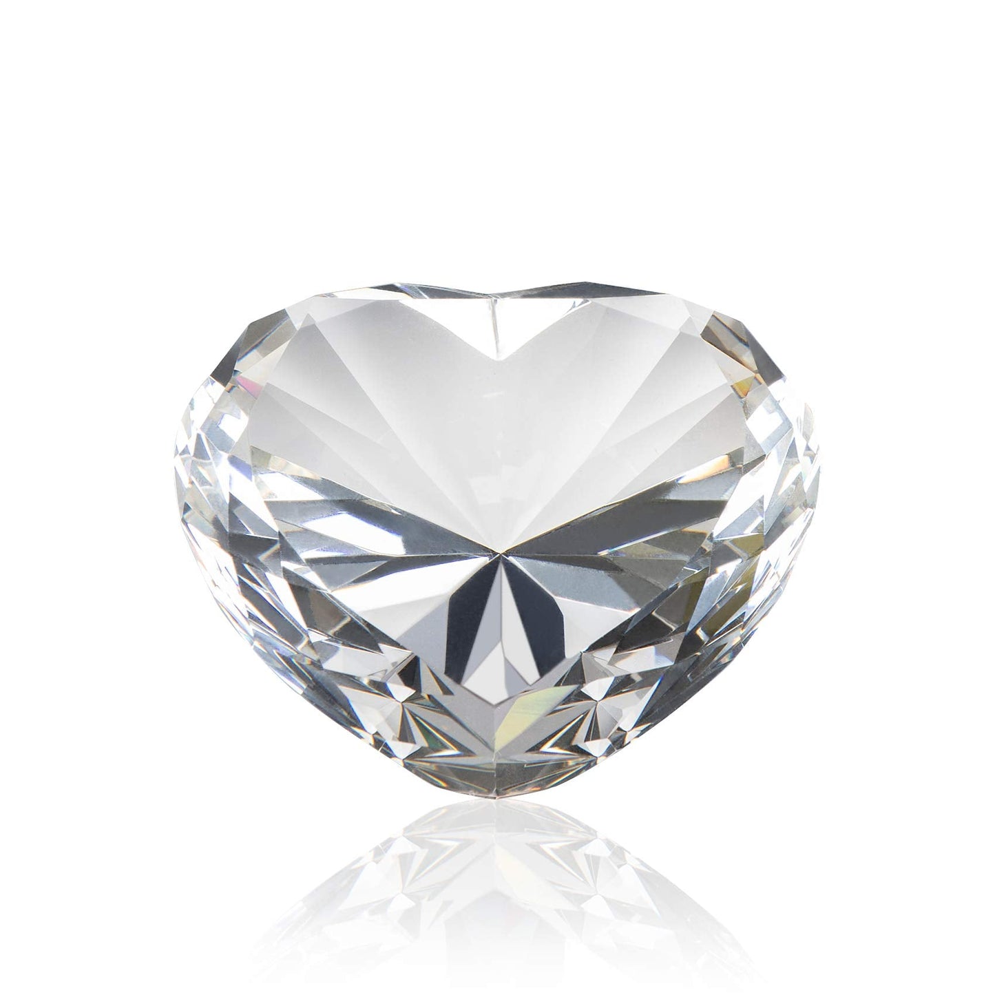 Clear Crystal Diamonds Paper Weights with Gift Box, 80mm Heart Shape Real Crystal Diamond Glass Gems Paperweight, Big Diamonds Birthday Anniversary Women Her Valentine's Day Gift