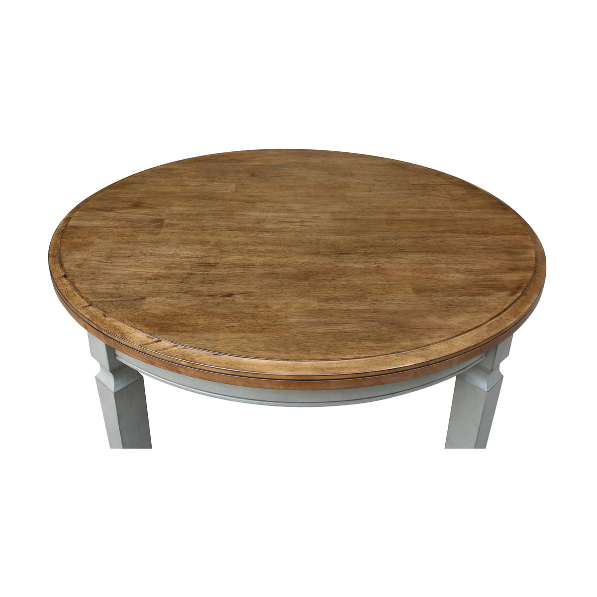 IC INTERNATIONAL CONCEPTS 44 x 44 in Round Top Solid Wood Dining Table in Hickory/Stone