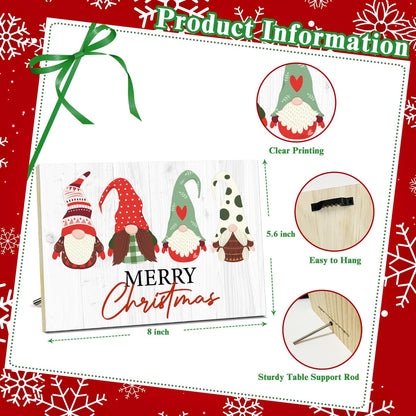 Santa Claus Merry Christmas Signs for Wall Decorations Wood Tabletop Decor for Table Desk Mantle Shelf Wall Art Party Kitchen - JK0384
