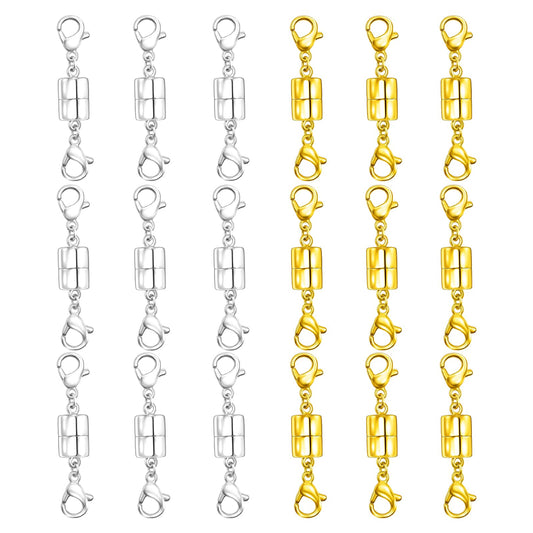 OHINGLT Magnetic Necklace Clasps and Closures with Double Lobster, Extra Strong Bracelet & Necklace Extender for Women, Magnet Jewelry Clasp Converter for Seniors