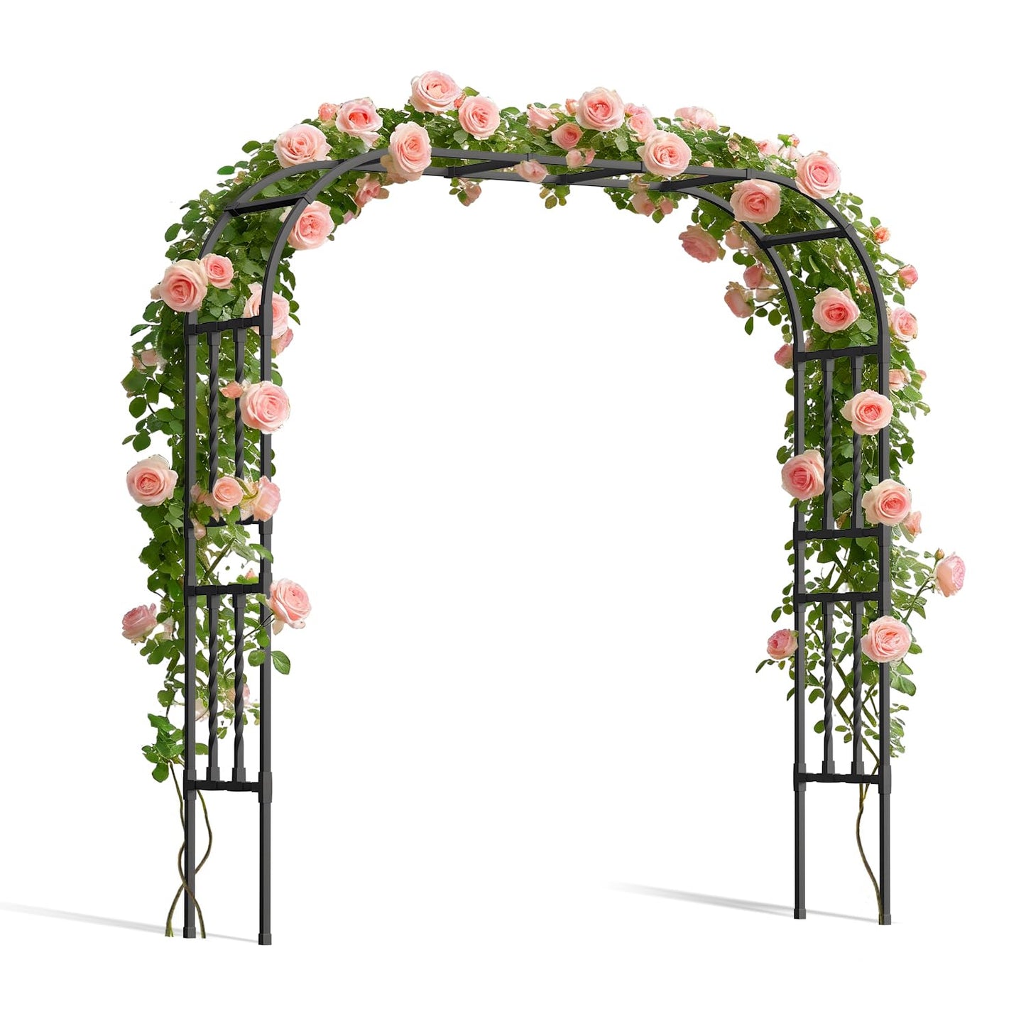 6.9x7.9FT Square Tube Garden Arbor Trellis,Unique Design Metal Arch for Climbing Plants Outdoor,Large Wedding Arch for Ceremony,Lawn Patio Backyard Decoration