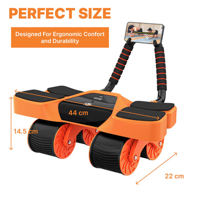 2025 New 4-Wheel Abdominal Roller with Elbow Support : Latest Upgraded High-Performance Exercise Machine With Automatic Rebound, Multi- layered Anti-Slip Design with Calorie Counting LCD Screen