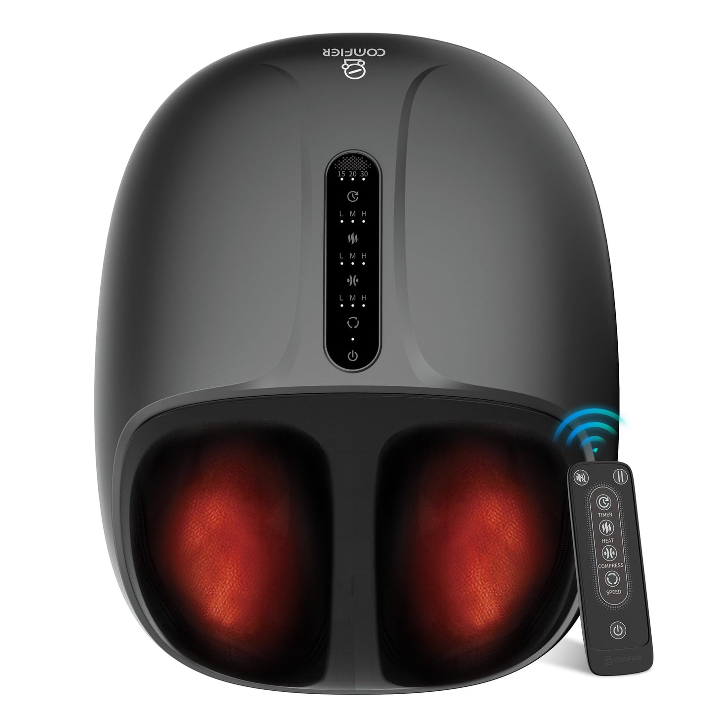 COMFIER Large Shiatsu Foot Massager with Heat,Size Up to 15",FSA Eligible Items & HSA Store,Electric Feet Massager for Plantar Fasciitis,Neuropathy,Foot Warmer,Father‘s Day Gift for Dad