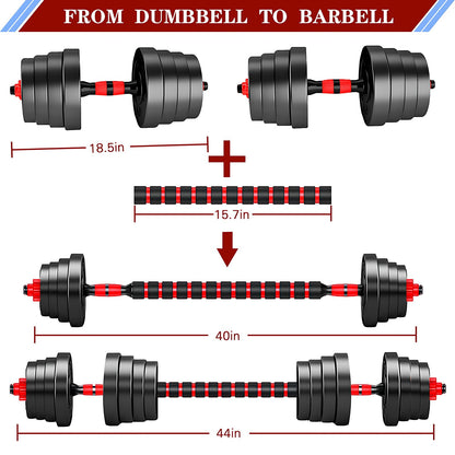 Adjustable-Dumbbells-Sets,Free Weights-Dumbbells Set of 2 Convertible To Barbell A Pair of Lightweight for Home Gym,Women and Men Equipment