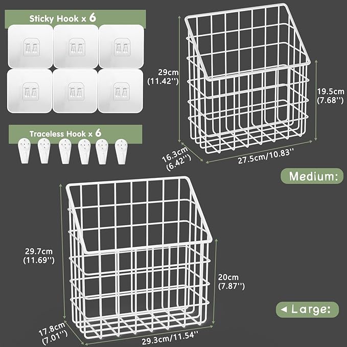 2 Pack Bath Toy Storage Organizer Basket, Large Metal Bathtub Toy Holder