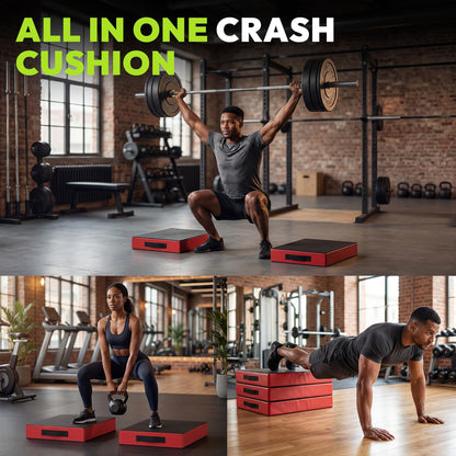 HANDBODE Crash Pad - Noise Reducing, Deadlift Mats for Weightlifting, Set of 2 Silencer Drop Pads Protect Workout Equipment & Floor