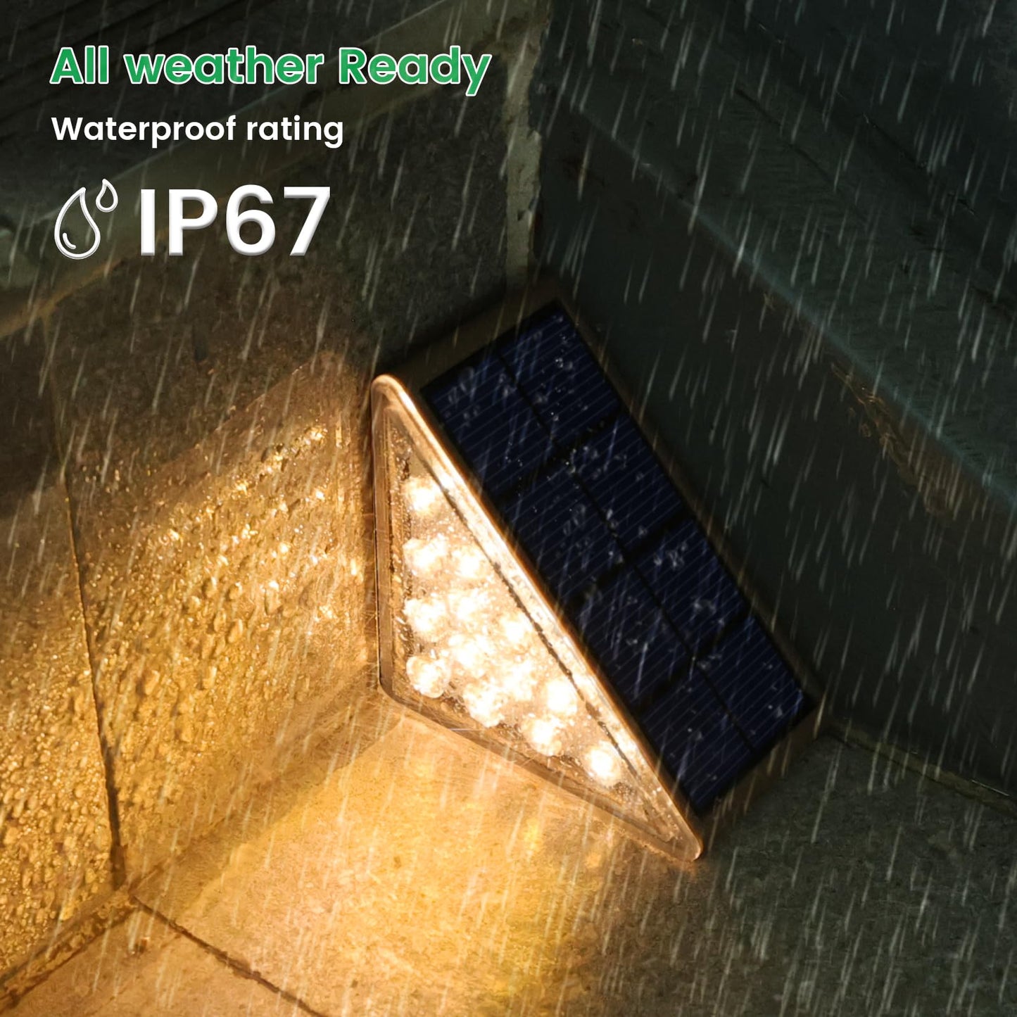 JOFIOS Solar Step Lights for Outside,24pack Solar Stair Lights Outdoor Waterproof IP67,Outdoor Deck Step Light,Solar Outdoor Lights for Staircase,Patio(Warm Brown)
