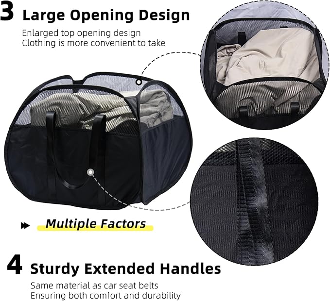 Collapsible Laundry Basket, 90L Foldable Pop-up Laundry Hamper