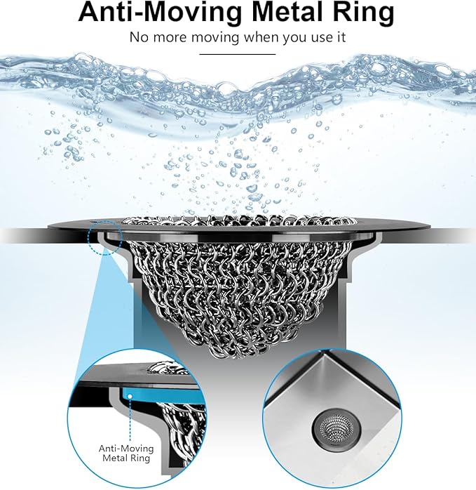Revolutionary Kitchen Sink Drain Strainer, Patented Reversible Kitchen Sink