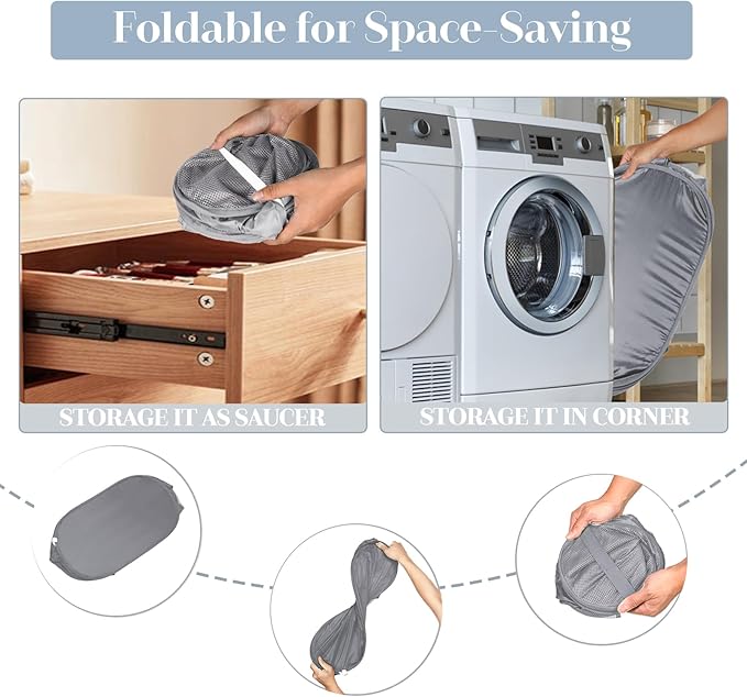 3 Pack Collapsible Laundry Baskets, Foldable Laundry Basket
