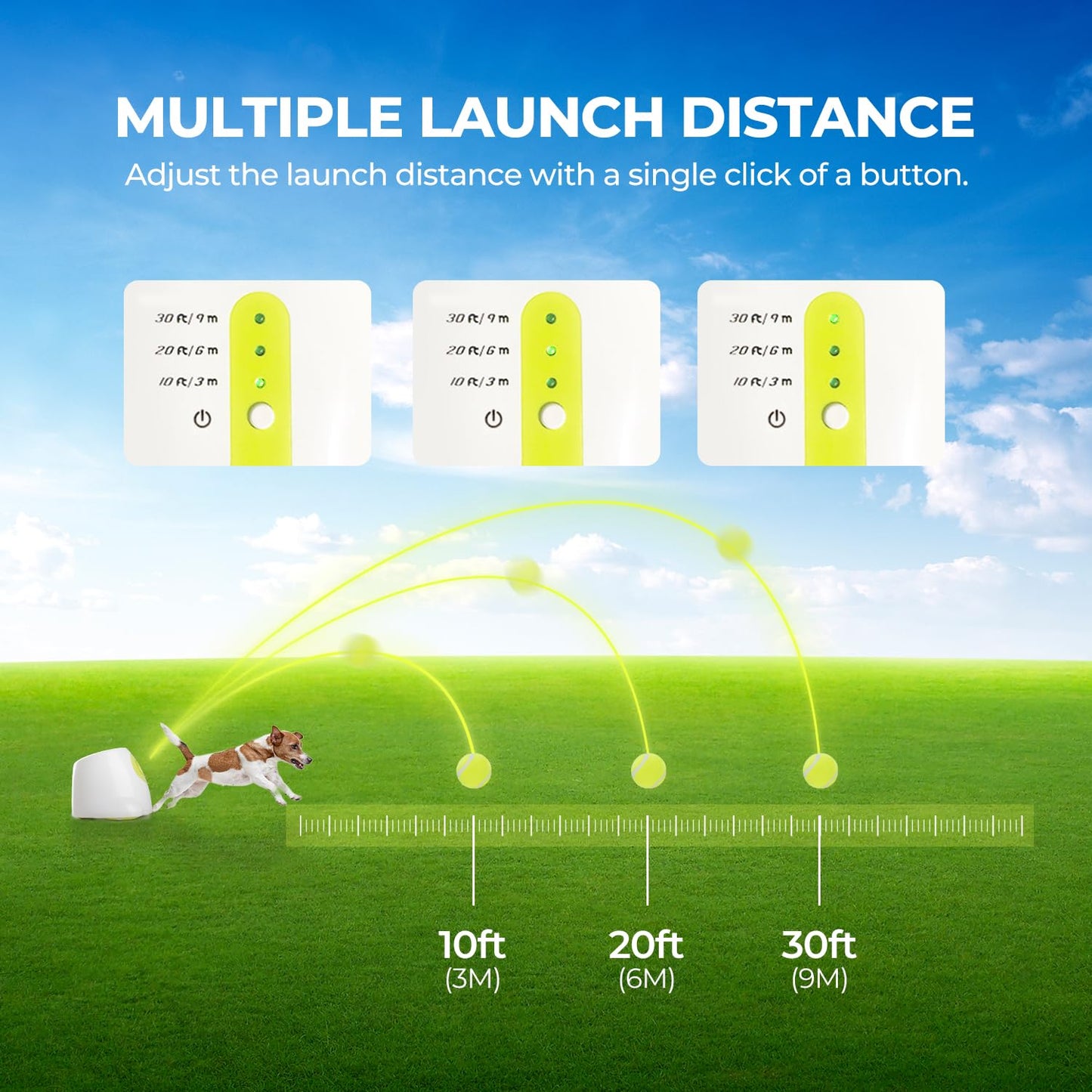 ALL FOR PAWS Automatic Dog Ball Launcher, Interactive Dog Tennis Ball Thrower, Interactive Puppy Pet Fetch Toy, Mini Dog Ball Throwing Machine for Small and Medium Dogs, Includes 3pcs 2" Tennis Balls