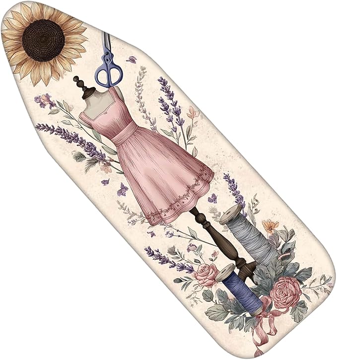 Nuxovilar Sunflower & Sewing Mannequin Pattern Ironing Board Cover, 15×54 inch