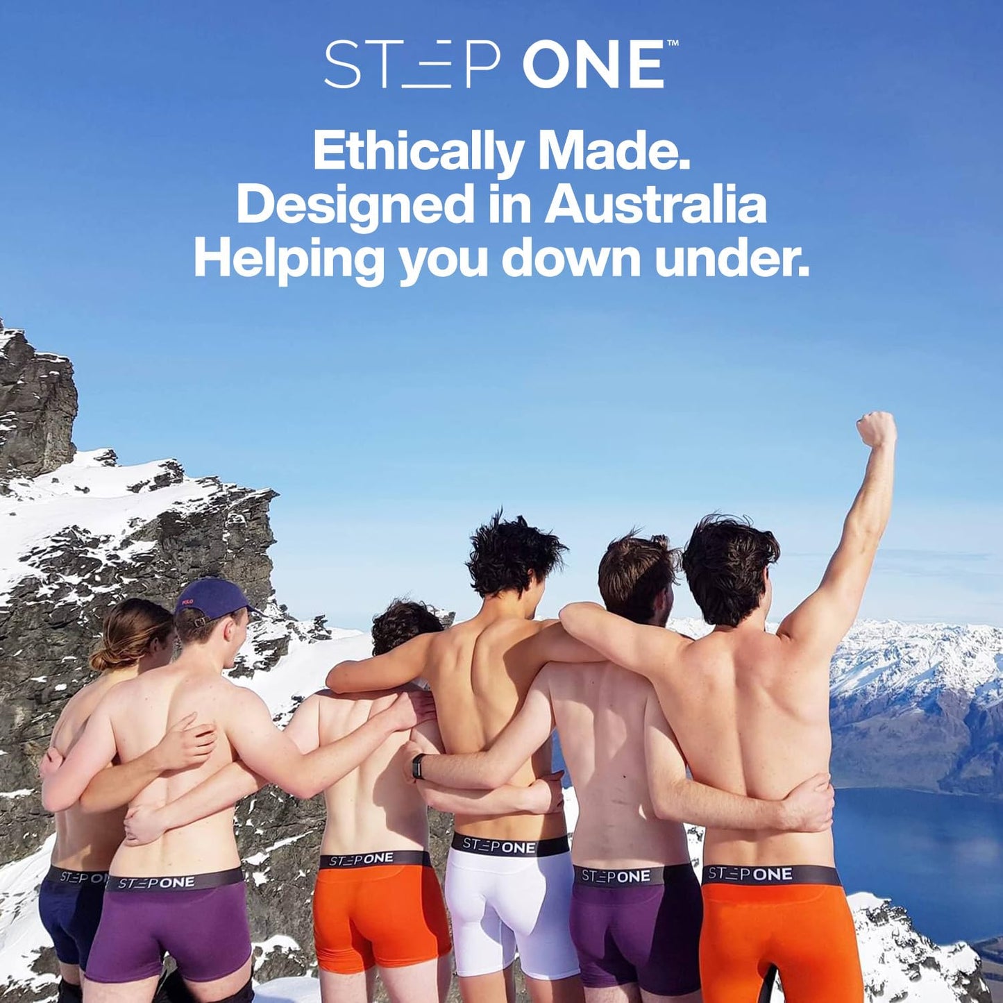 STEP ONE Mens Underwear Trunk Briefs, 1 Pair, Underwear for Men, Moisture Wicking, 3D Pouch + No Ride Up Trunk Briefs for Men