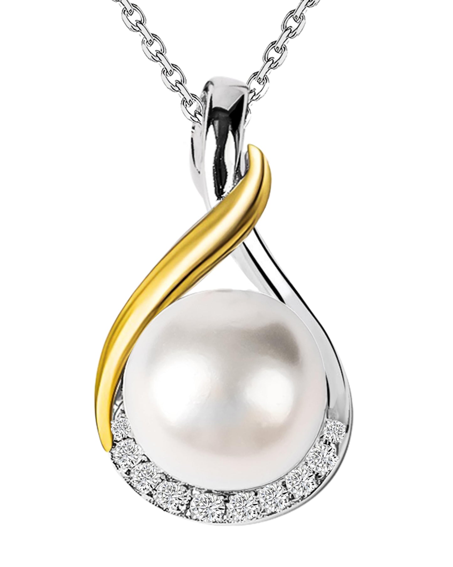 Gifts For Wife Wedding Anniversary - Mothers day gifts - AAA+ Real Pearl Necklaces For Women (18k Gold Plating 925 Sterling Silver) Mothers day necklace ideas Birthday Freshwater Pearl Necklace